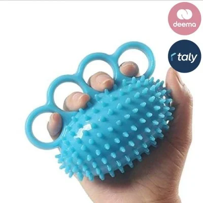 Four Finger Grip Ball, Palm Massage, Bump Stimulation, Hand Grip Exercise, Strength Recovery - Blue